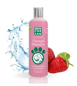 Menforsan Conditioner Vegan Dog Shampoo - Neutral pH Formula - Strawberry Fragrance - Conditioning Cream for Damaged Furs - Pink Color - Gentle Surfactants & Natural Collagen
