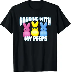 Marshmallow Peeps Easter Hangin With My Peeps Sugary Team T-Shirt