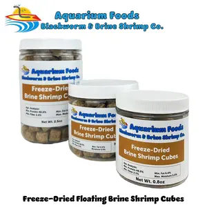 Brine Shrimp Cubes - Freeze Dried Floating Brine Shrimp Cubes for All Tropical Fish, Marine Fish, Discus, Cichlids, Koi & Pond Fish, Turtles… FREE 4-Type Wafer Mix & 12-Type Pellet Mix Included