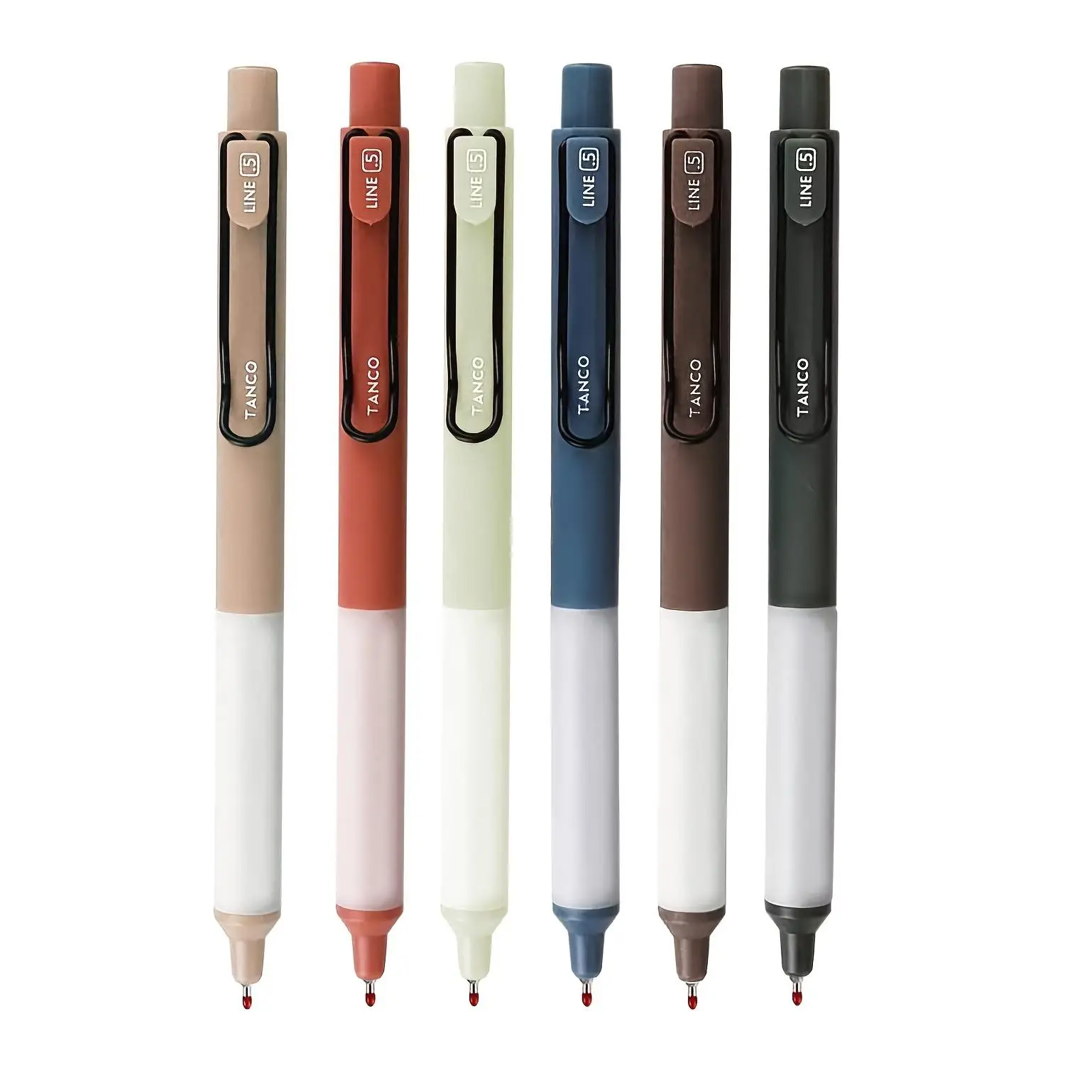 Retractable Gel Pen, 6pcs/set 0.5mm Quick Dry Smooth Writing Gel Pen, Office Supplies, Black Ink Gel Pen for School Office