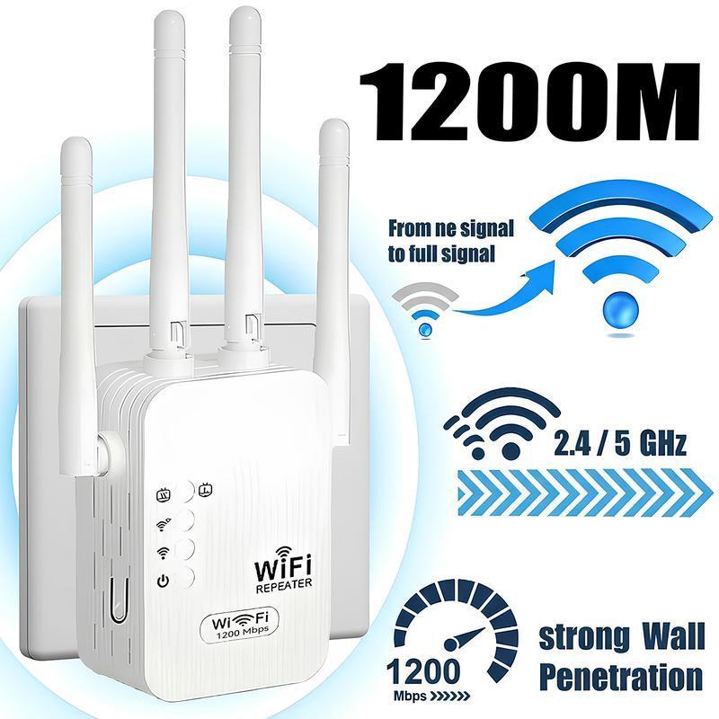 WiFi Extender 2026, AC1200 Dual Band (5GHz/2.4GHz)Signal Booster, Covers 10,000 sq. ft & 50 Devices,Repeater with Ethernet Port for Home, Easter Gifts