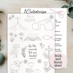 stick and stitch embroidery patterns Christian Easter embroidery patterns Religious Easter