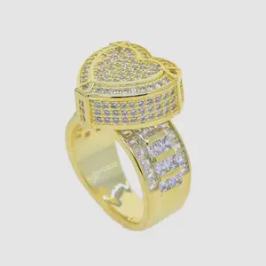 Heart-Shaped Ring with Pave Setting and Cubic Zirconia Stones Women code 1131787