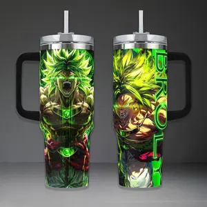 Broly Tumbler 40oz With Handle Anime Custom Cup 20oz Tumbler No Handle, Gifts For Fans