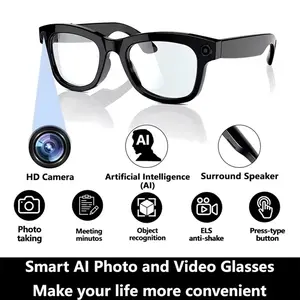 HD Smart Glasses Camera, Video Recording & Translation, Wireless Calling, Music Playback, Voice Assistant, Portable Sports Eyewear, Smart Audio Glasses