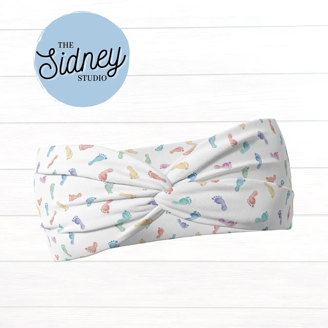 The Sidney Studio Rainbow Baby Feet L&D Wide Twist Headband for Women Soft Double Brushed Polyester Stylish Practical Hair Accessories