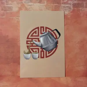 Dim Sum Teapot Postcard