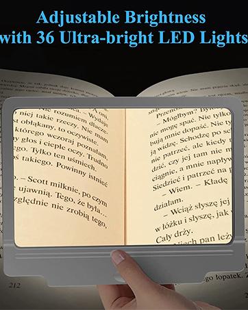 3X Hands-Free Neck Hanging Magnifier, Foldable Portable Full Page Magnifying Glass for Reading, Crafts, Hobbies & Seniors