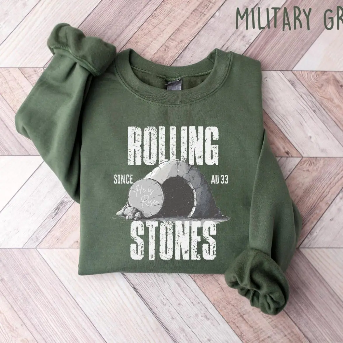 Easter Jesus Shirt, Rolling Stones Sweatshirt, Christian Easter Hoodie, Vintage Fashion, Classic Styles for Everyone, Full Color