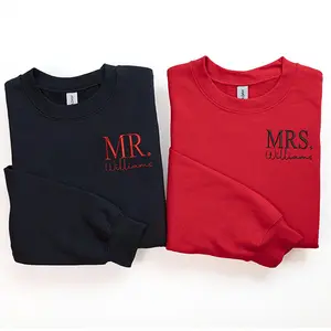 Embroidered Mrs Custom Sweatshirt, Personalized Bride Sweatshirt, Future Mrs Engagement Sweater, Newlywed Bridal Present