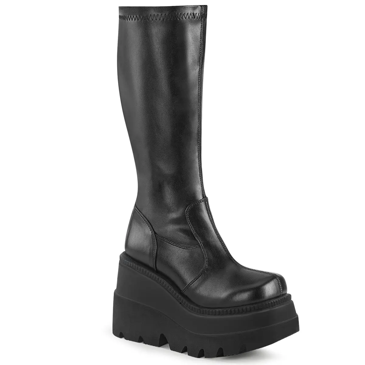 Demonia Shaker-65 Black Str Vegan Leather Ankle Boots Demonia Shaker-65 Black Str Vegan Leather Ankle Boots