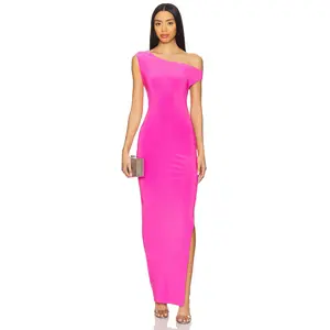 Norma Kamali x REVOLVE Drop Shoulder Fitted Gown in Orchid Pink