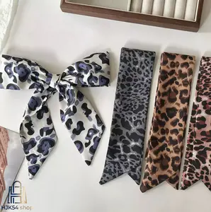 4PCS Classic Print Satin Neck Tie & Hair Ribbon Set, Retro Pattern Bandana, Soft Smooth Fabric for Bag Handle, Headband, Party & Daily Wear, Multi-Use Fashion Accessory for Women
