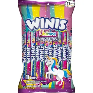 Chewy Candy Swirl | Winis Unicorn |Cotton Candy Flavored | Sharing Size 4.3 Oz Bag - 11 Pieces
