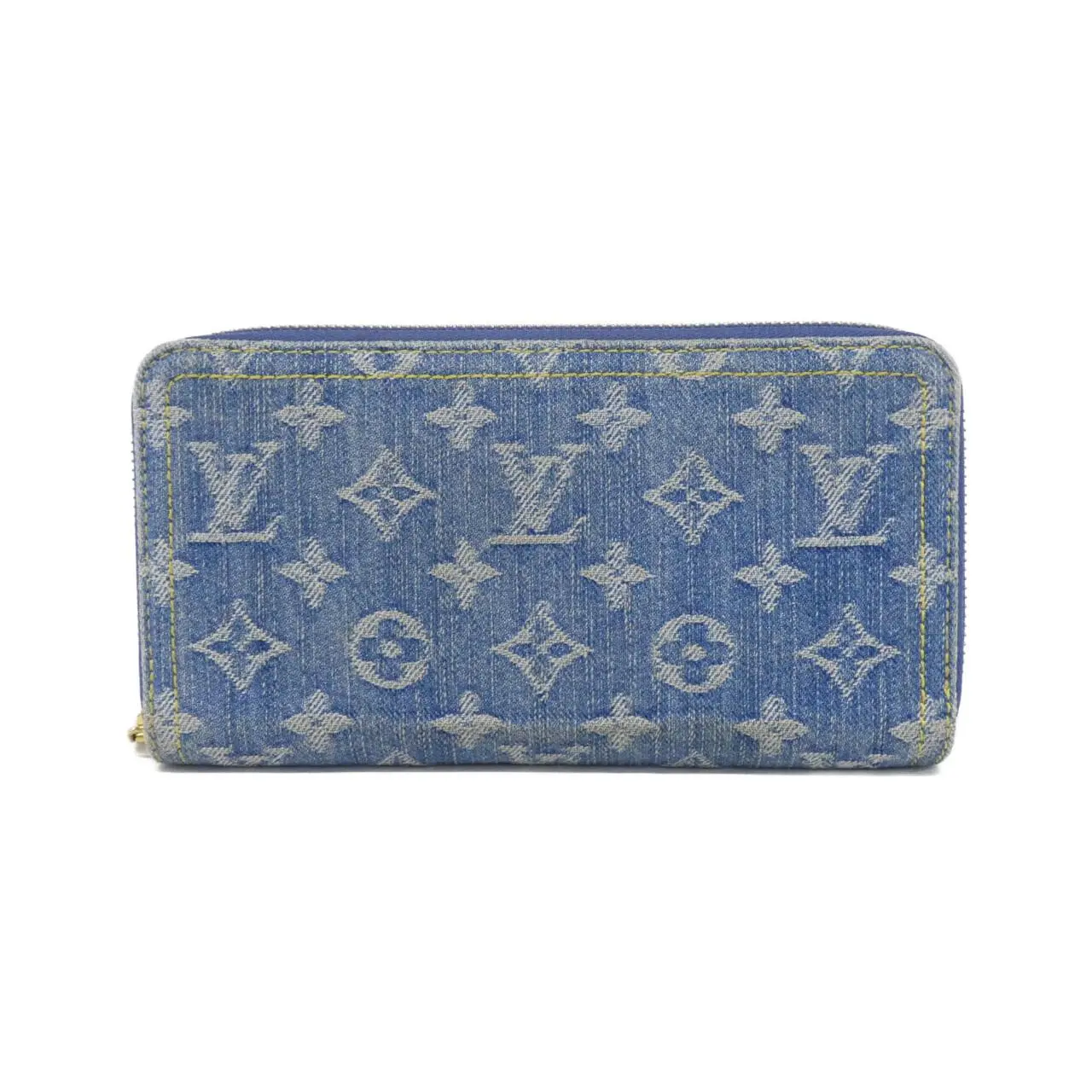 Pre-owned Louis Vuitton Canvas Small Leather Goods LV Remix Monogram Denim Long Wallet