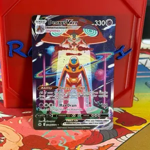 Pokemon Deoxys VMAX GG45/GG70 Crown Zenith Card with Protective DNA Ability and Max Drain Feature