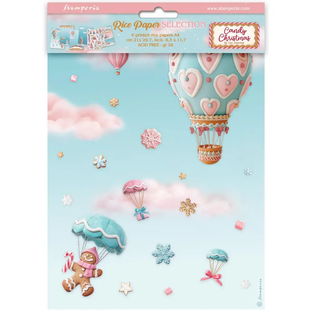 Stamperia Candy Christmas Rice Paper Pack