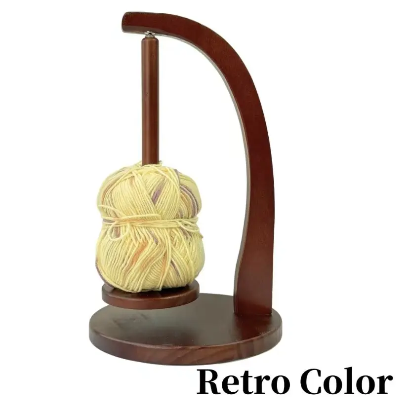 Magnetic Detachable Wooden Yarn Spinner, Yarn Holder for Crocheting, 360° Smooth Rotation Anti-Tangle Yarn Dispenser, Practical Helper Tool for Beginner Knitting & Crochet Enthusiasts, Ideal Craft Gift for Knitting Lovers