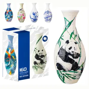 3D Vases Puzzle, Unique Flower Vases Made by 160 Curved Plastic Puzzle Pieces, Birthday Gifts for Girls, House Warming Gifts for Flower Arrangements and Home Decoration Decorative Ornaments