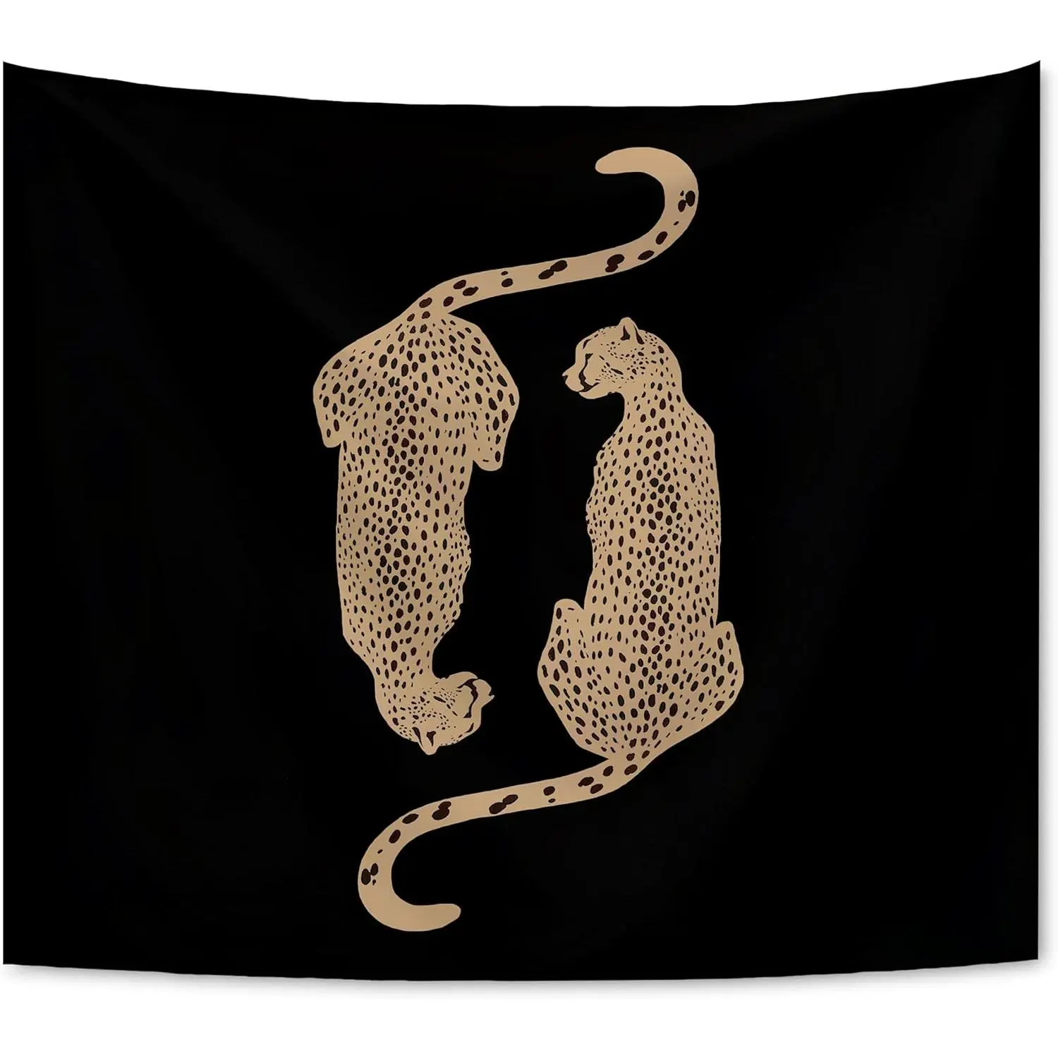 KAIOUS Black Leopard Cheetah Tapestry, Y2k Leopard Cheetah Wall Hanging Tapestries for Bedroom Living Room Dorm Girls Room Home Decor 50x58 Inches