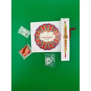 TIED RIBBONS Rakhi for Brother Rakhi for Bhaiya | Roli Chawal TIka - Raksha bandhan Rakhi Bracelet for Brother Rakhi Set | Rakhi Thread | Bhai Rakhi - swastik design