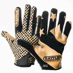 Battle Sports Youth "USA Flag" Chameleon Receiver Football Glove - Black/Gold