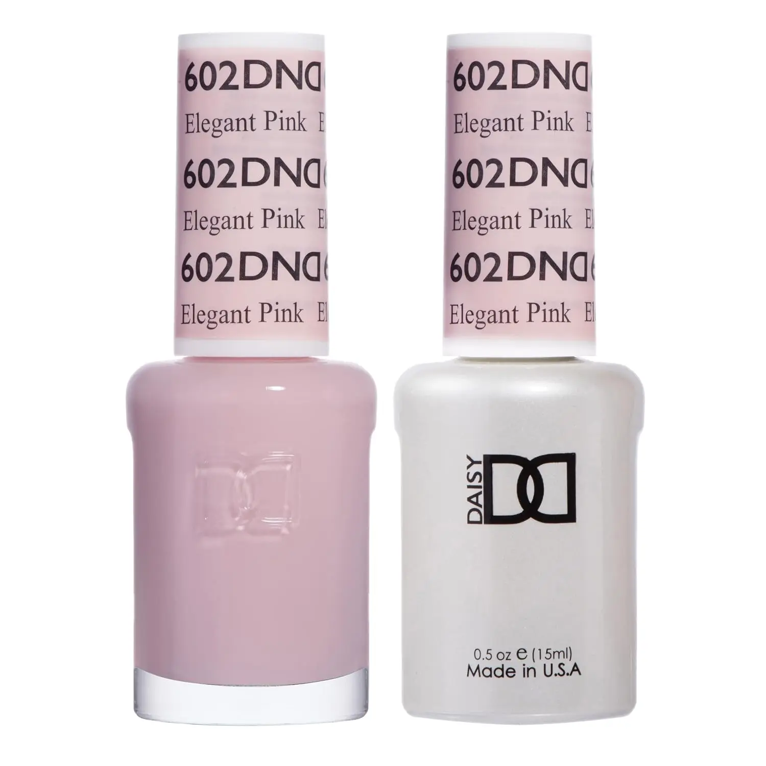 DND Gel Nail Polish Duo, 602 ELEGANT PINK , 0.5 Fl Oz Each Matching UV/LED Gel Polish & Air Dry Lacquer Set, Chip-Free Long Lasting Pink Nail Color