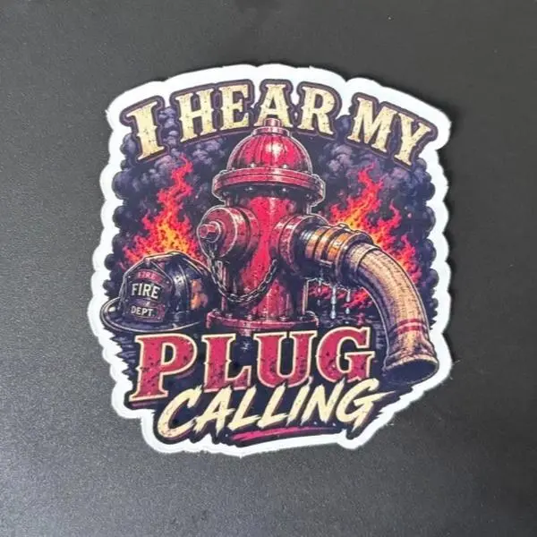 Premium vinyl, waterproof sticker - I Hear My Plug Calling (Helmets, Laptops, Water Bottles, Cars, Etc