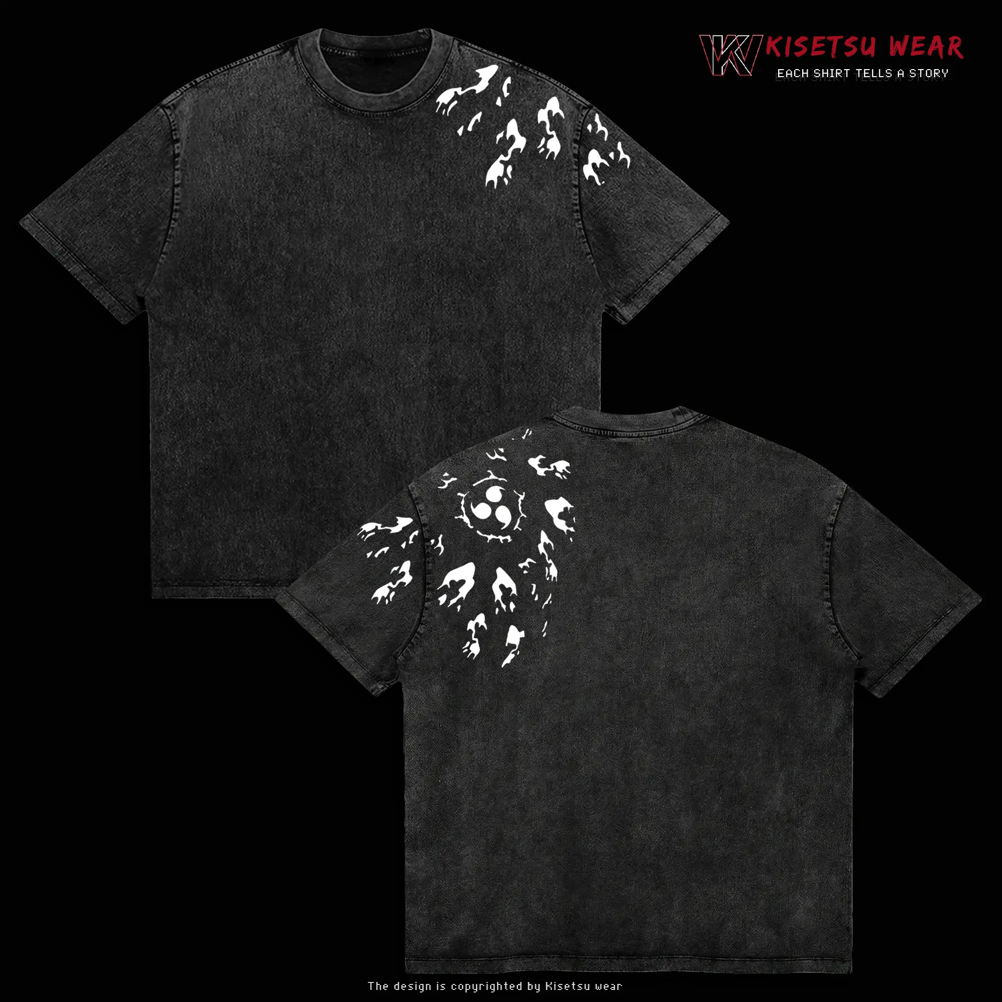 Uchiha Sasuke Curse Mark Tee – Washed Naruto Anime T-Shirt, Heavyweight Oversized Streetwear, Vintage Manga Graphic, Dark Aesthetic Ninja Clan Merch, Gift for Shinobi Fans