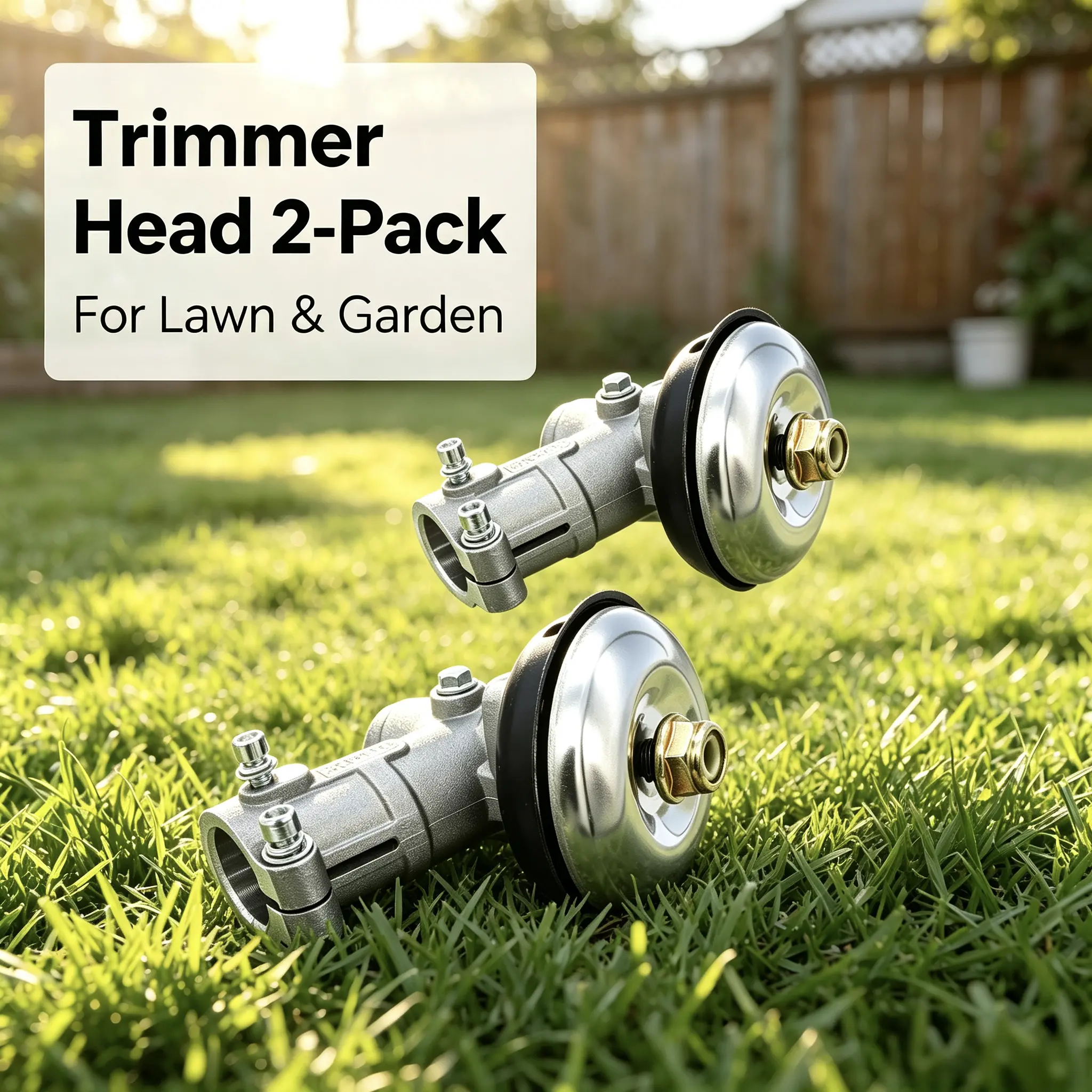 2-Pack Alloy Metal String Trimmer Head, Wear-Resistant Aluminum Replacement Accessory for Lawn Trimming Power Tools