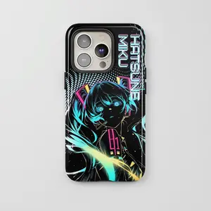Neon Miku Phone Case, Cyber Anime MagSafe Cover for iPhone 17 16 15 Pro Max, Vocaloid Art Samsung S24 S25 Ultra U6C
