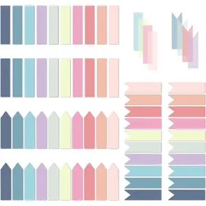 1200 count Transparent Sticky Index Tabs, Page Markers for Annotating, Translucent Morandi Arrow Flag Tab for Bookmarks  Tabs Notebook School Supplies