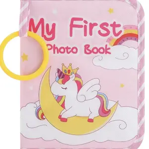 Baby's My First Photo Book with Mirror, 1 Count Soft Cloth Baby Photo Books Toys, Personalized 1st Birthday Gift for Newborn Toddler, Christmas Decoration,  Christmas gift