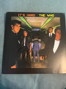 The Who Roger Daltrey & Pete Townshend Signed Autographed It's Hard Album Record Vinyl and Poster w/COA