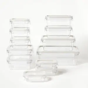 24pc (Set of 12) Tritan Plastic Food Storage Container Set with Lids Clear - Figmint: Stackable, Microwave-Safe
