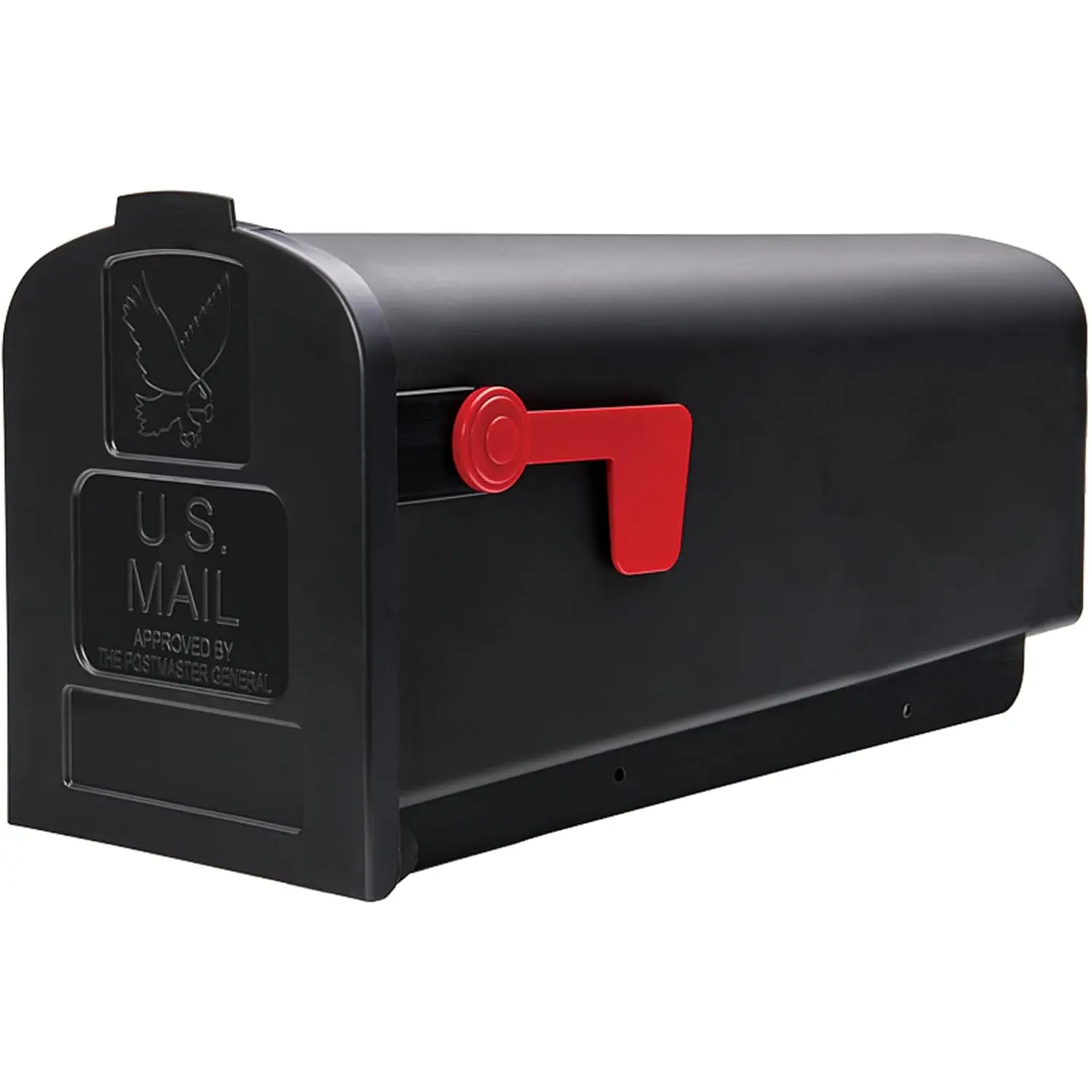 Parsons Post Mount Mailbox, Black, Medium | Durable Plastic Build with Weather-Resistant Outdoor Construction. USPS Approved. No brand