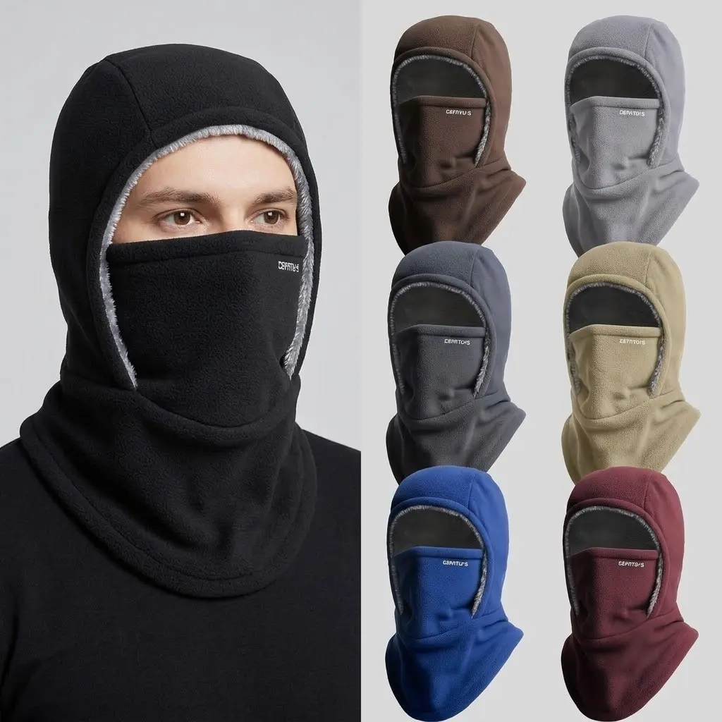 DEFATU.S Balaclava Ski Mask, Thick Face-Fitting Winter Face Cover for Men & Women with Neck & Ear Protection for Cycling & Sports, 1 Size, Neck Mask, Fits The Face