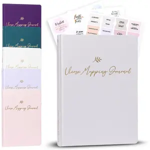 Linen  Verse Mapping Journal -   Study Journaling Kit - Christian  for Mother's Day (Grey)