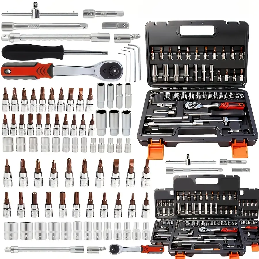 899PCS/52PCS Professional Tool Kit, Complete Portable Toolbox with Multi-Function Hand Tools, Home & Auto Repair Set for DIY Projects, Garage Maintenance, Household Repairs & Workshop Use