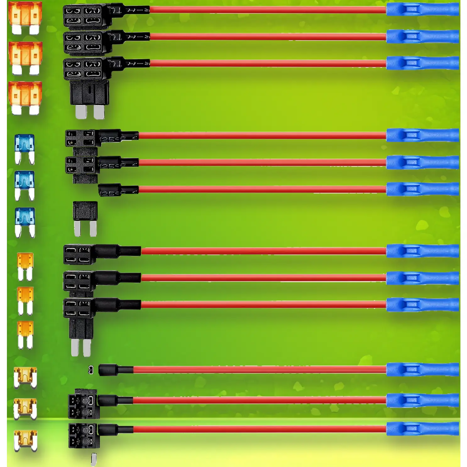 12-Pack Car Add-a-Circuit Fuse Tap, 12V Mini ATC AMP Blade Fuse Adapter Connector Holder, Car Accessories