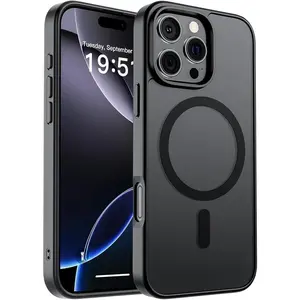 High-quality Protective Matte Black Phone Case Is Designed for A Variety of Smartphone IPhone Models, Including 17 16 15 14 13 12 11 Pro Max, As Well As IPhone Air and Plus Series. It Provides Magnetic Wire Support.