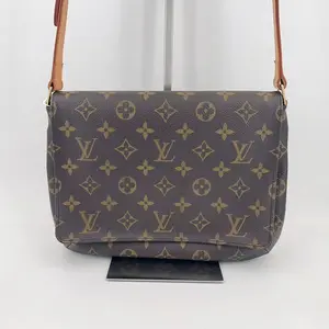 Pre-owned Louis Vuitton canvas Crossbody Bags Monogram Musette Tango Shoulder Bag Brown