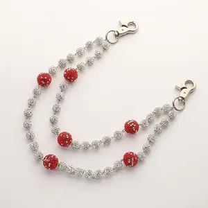 Hip Hop Red Bead Pants Chain, Bling Street Style Jewelry, Rapper Fashion Chain for Men & Women