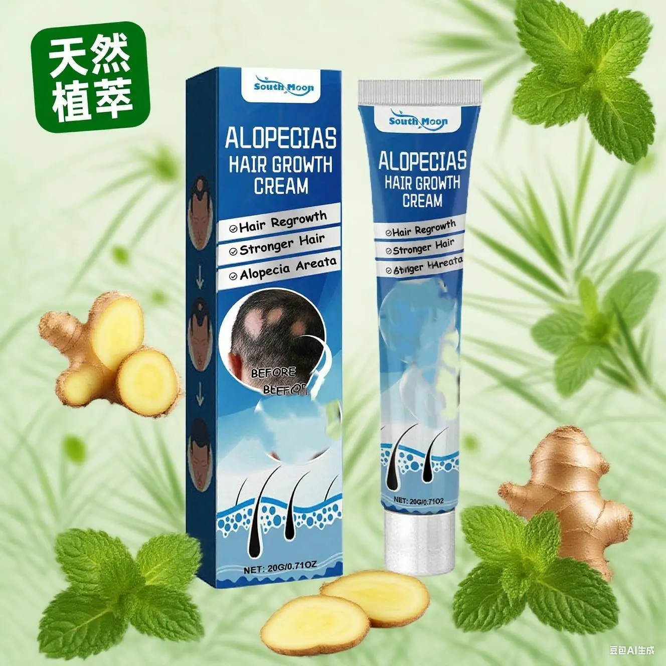 【Scalp Care & Hair Growth Cream】South Moon Hair Growth Cream | Natural Extract Anti Hair Loss & Scalp Care