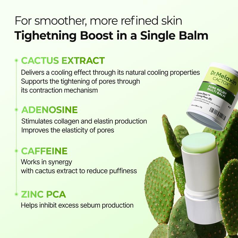 [Dr.Melaxin Official] Cactox & Collagen Multi Pore Firming Duo with Cactus Cooling & Eye Care Stick for Visible Pore Refining and Skin Repair