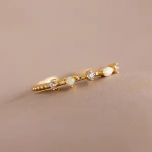 Mixed Opal & Diamond Ring