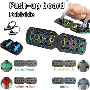 Push-Up Board, Foldable Home Workout Equipment With Color-Coded System Multi-Functional Pushup Stands For Strength Training, Chest, Arms & Core |   Portable Gym – Men & Women Fitness Accessory For Daily Strength Workouts
