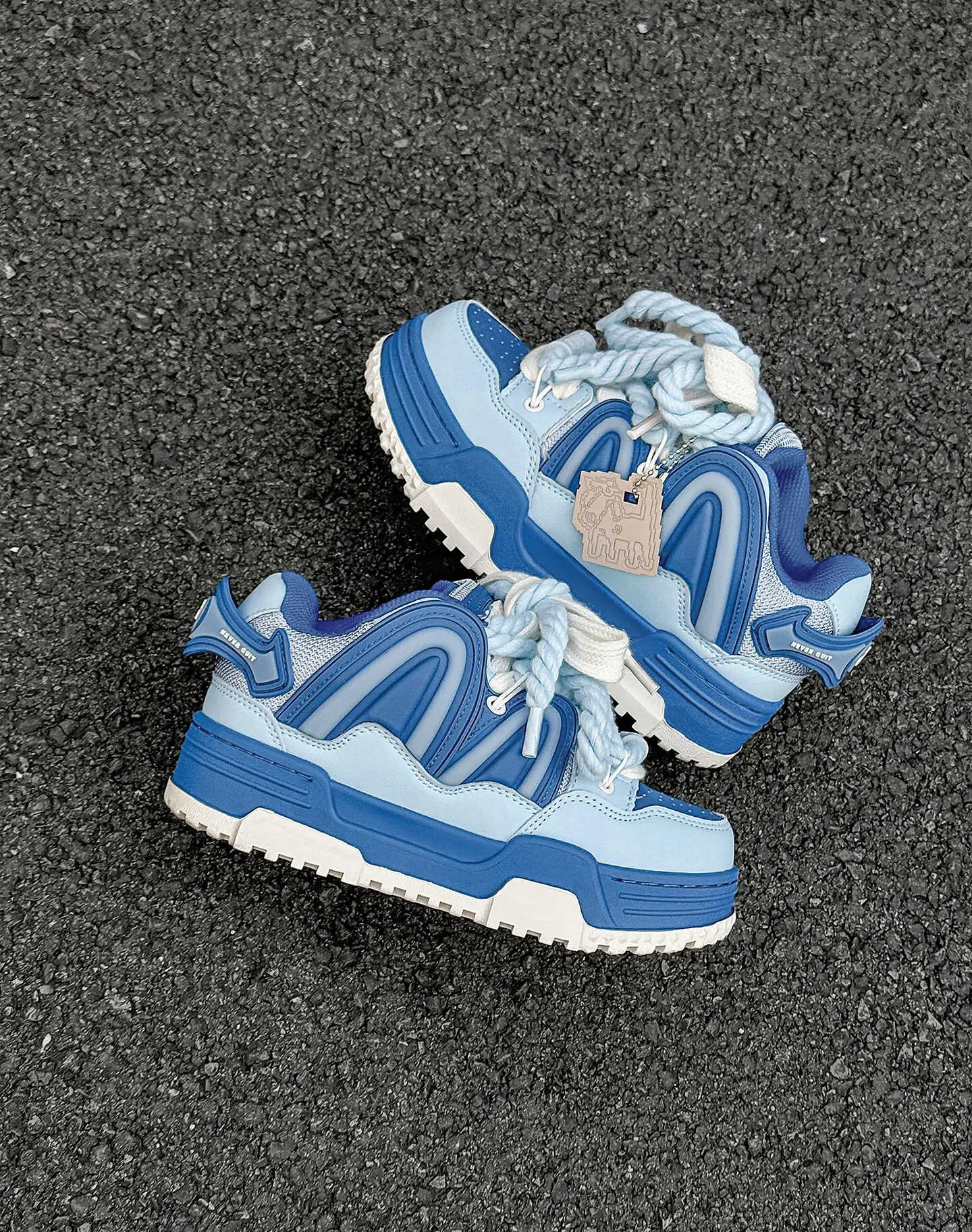 Q-AND 2026 Dreamy Blue Sporty Shoes & Fashion Chunky Cute Sneakers - Latest Release! Casual Footwear