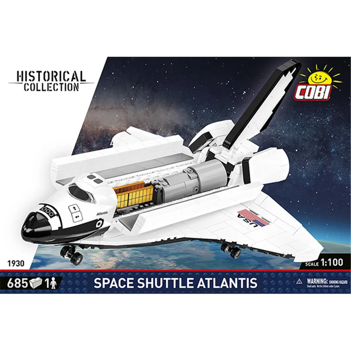 212 MAIN Cobi Historical Space Shuttle Atlantis Cat Toy Construction Kit, Space Theme Design, Movable Parts, Printed Pieces