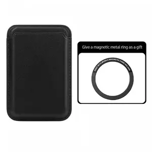 Magnetic Ultra-Thin Phone Card Holder, Compatible with Apple iPhone 17/16/15/14/13/12, Universal Magnetic Card Slot, pink Black, Phone Accessories